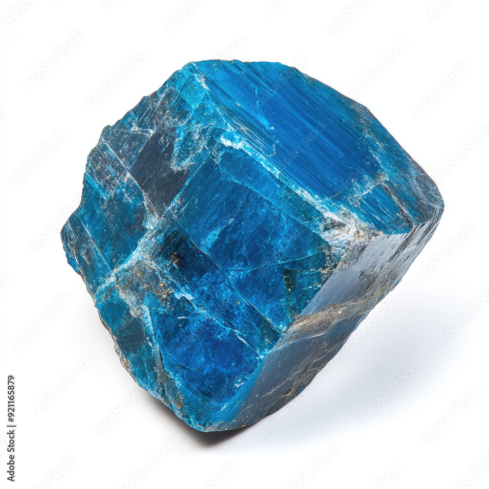 Bright Blue Apatite Gemstone in Polished Close-up Bright Blue Apatite Gemstone in Polished Close-up