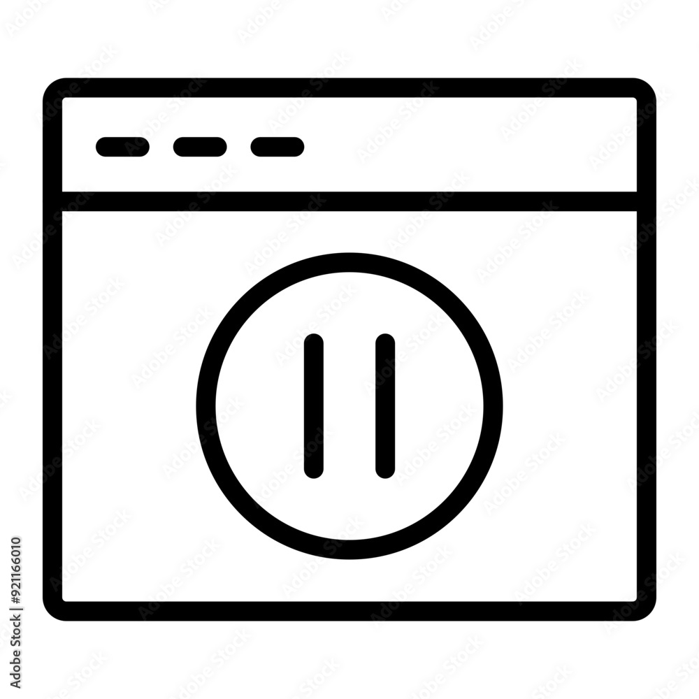 Pause Line Icon Design Pause Line Icon Design
