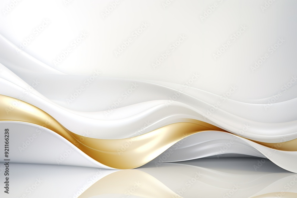 Abstract white and gold wavy background. Abstract white and gold wavy background.