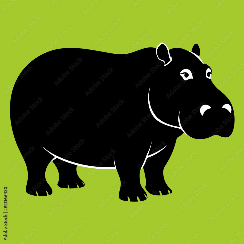 Obraz premium Hippopotamus silhouette vector art Illustration