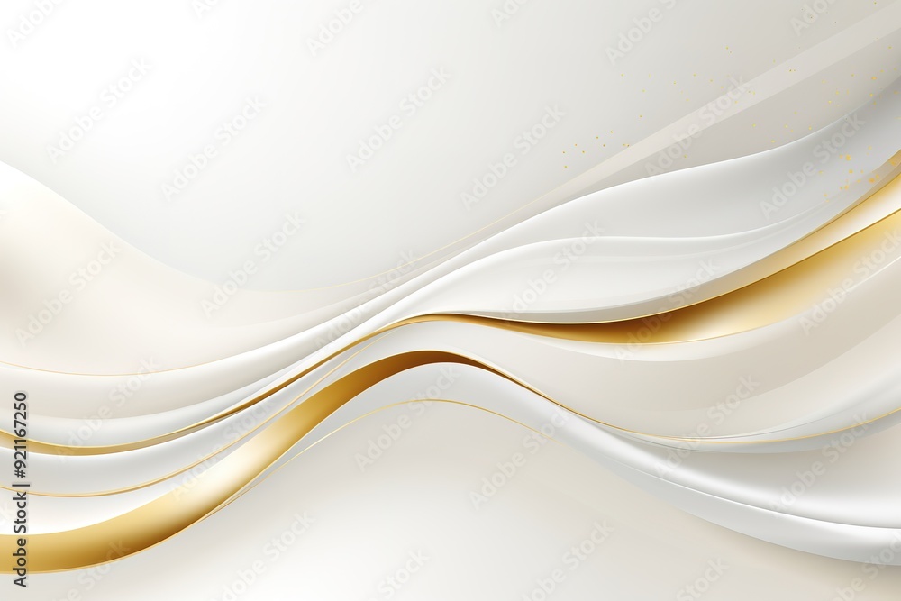 Abstract white and gold wavy background. Abstract white and gold wavy background.