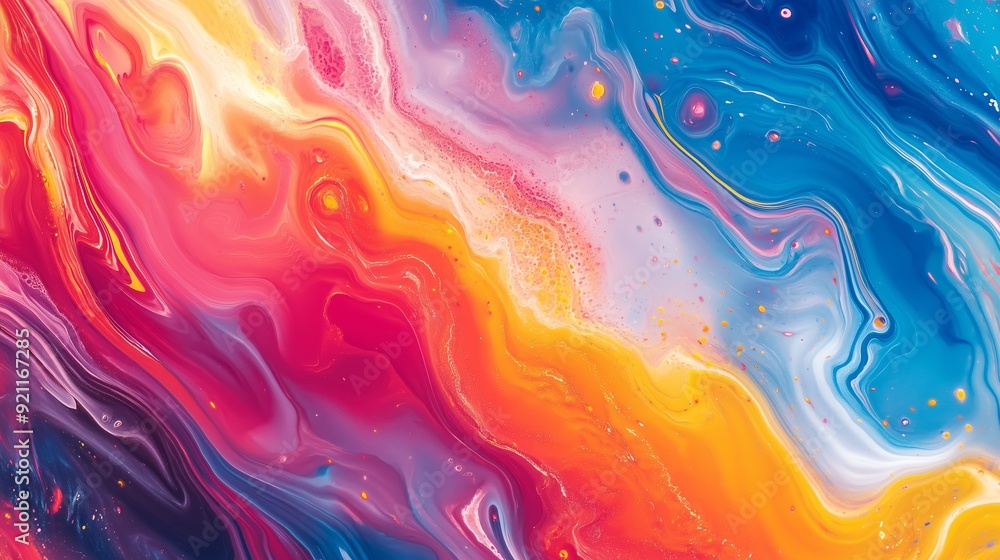 Colorful abstract swirl with vibrant reds, blues, and yellows on a textured background Colorful abstract swirl with vibrant reds, blues, and yellows on a textured background