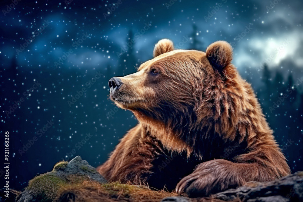 Fototapeta premium Grizzly Bear Animal In The Nature Majestic Wilderness