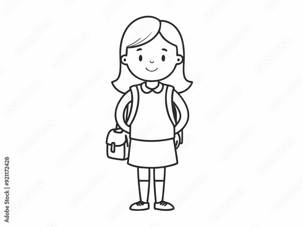 continuous single line drawing of elementary school student girl with school bag, line art vector illustration
continuous single line drawing of elementary school student girl with school bag, line art vector illustration