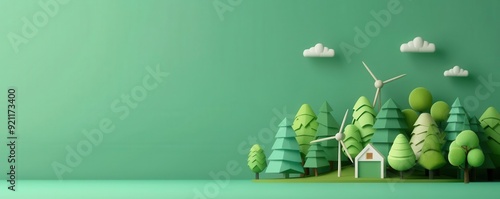 Green energy investments, funding renewable projects, flat design illustration photo