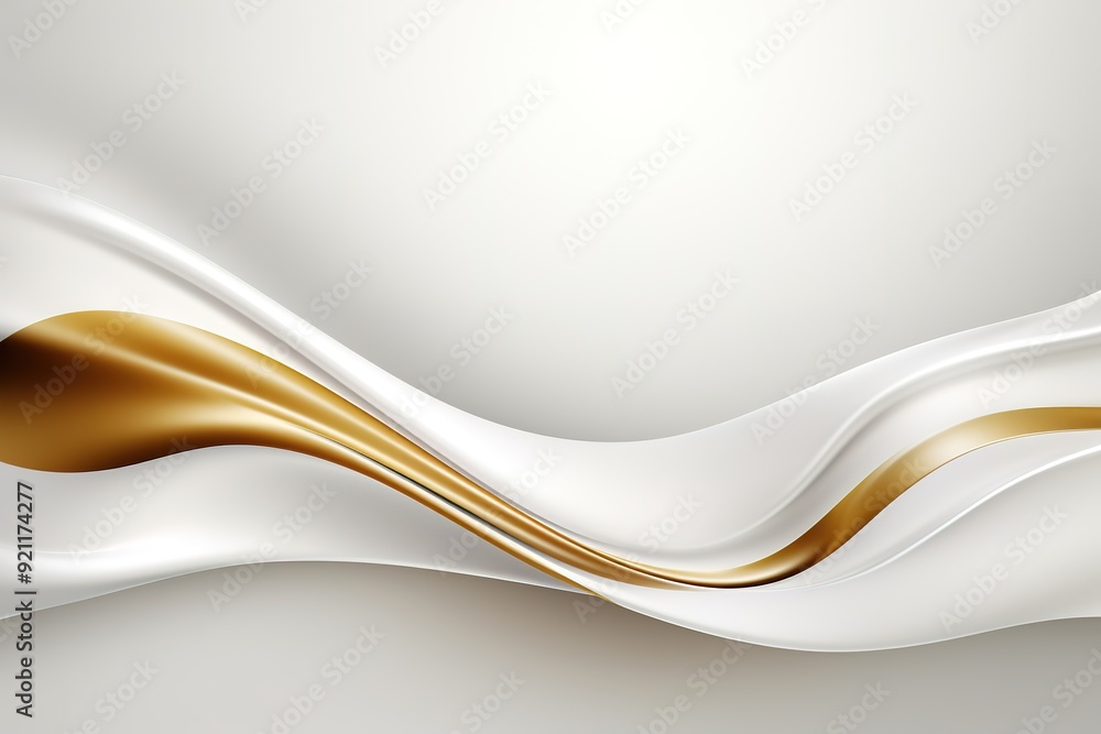 Abstract white and gold wavy background. Abstract white and gold wavy background.