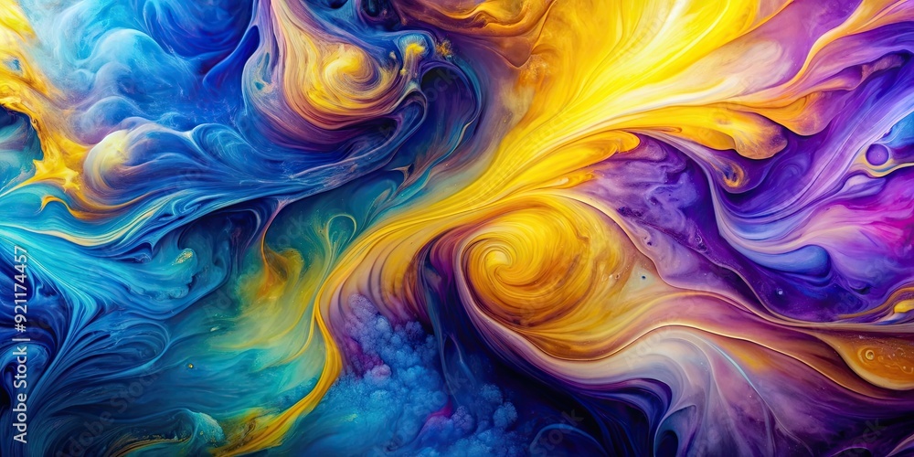 Vibrant abstract fluid art backdrop with swirling blue, purple, and yellow , vibrant, abstract, fluid, art, backdrop, swirling Vibrant abstract fluid art backdrop with swirling blue, purple, and yellow , vibrant, abstract, fluid, art, backdrop, swirling