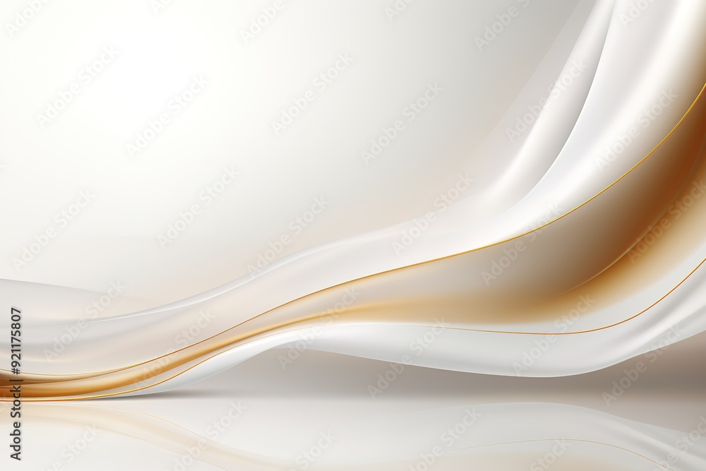 Abstract white and gold wavy background. Abstract white and gold wavy background.