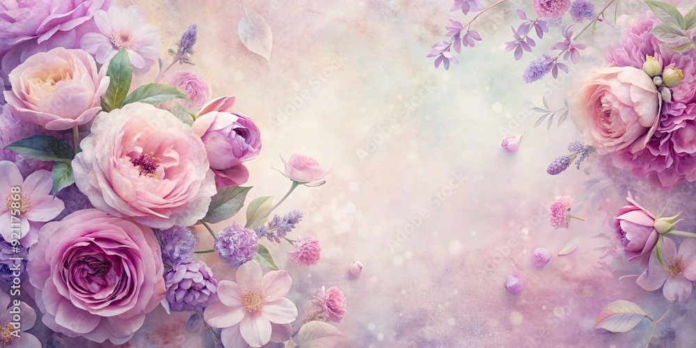 Textured pastel floral background with soft pink and lavender flowers in an artistic composition , pastel, floral, background Textured pastel floral background with soft pink and lavender flowers in an artistic composition , pastel, floral, background
