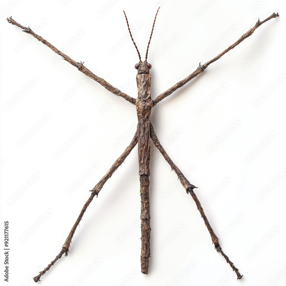 Close-Up of a Stick Insect Camouflaging Among Twigs Close-Up of a Stick Insect Camouflaging Among Twigs