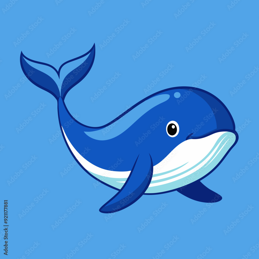 Fototapeta premium Whale fish icon vector art Illustration