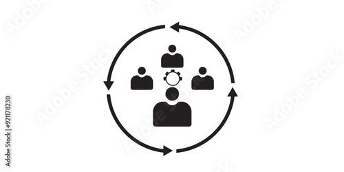 stakeholder black silhouette circle people vector design