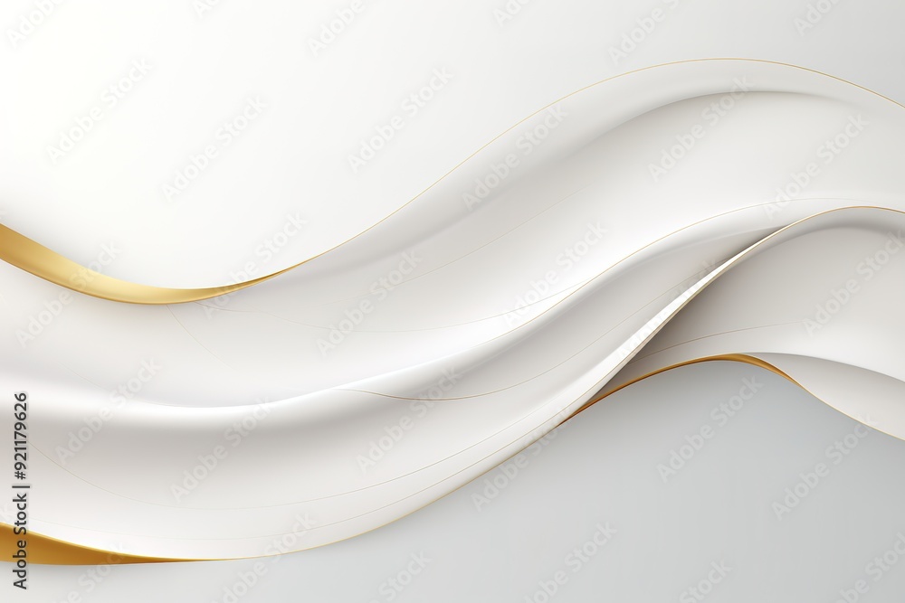 Abstract white and gold wavy background. Abstract white and gold wavy background.