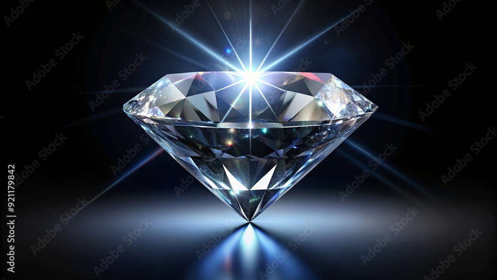 Shiny diamond set against a dark background, diamond, precious, gemstone, luxury, sparkle, shine, glimmer, reflection Shiny diamond set against a dark background, diamond, precious, gemstone, luxury, sparkle, shine, glimmer, reflection