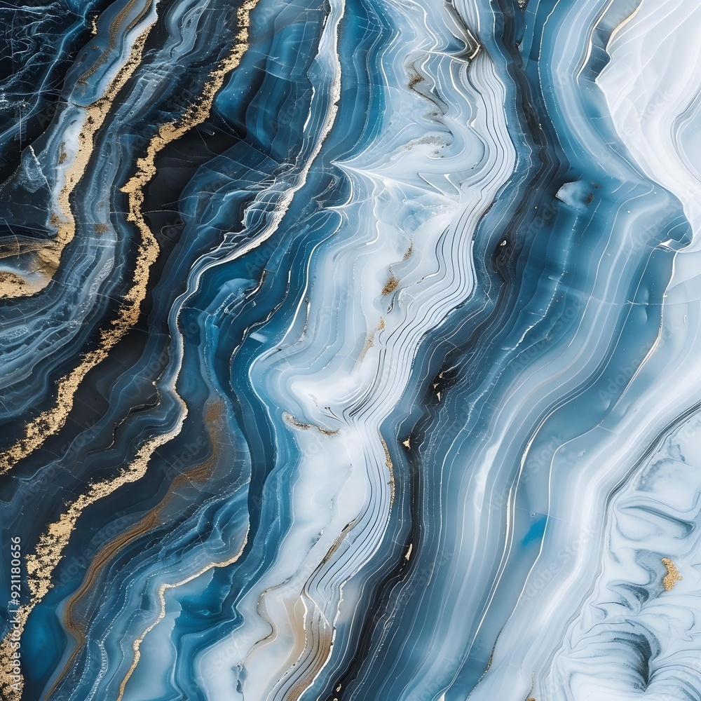 Blue and Gold Abstract Marble Texture Background Blue and Gold Abstract Marble Texture Background