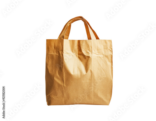 A Brown Paper Bag with Twisted Handles