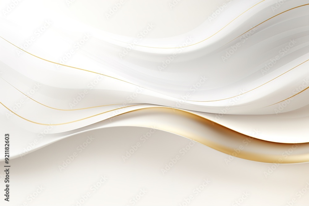 Abstract white and gold wavy background. Abstract white and gold wavy background.