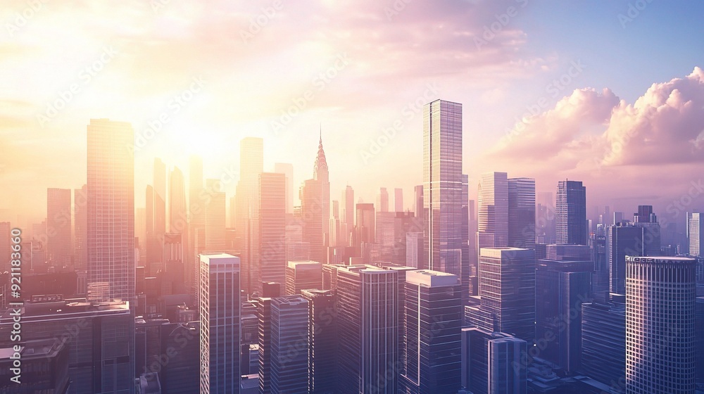 Golden Hour Skyline: A captivating panorama of a modern city bathed in the warm glow of a setting sun, showcasing the urban sprawl and the promise of a vibrant future. Golden Hour Skyline: A captivating panorama of a modern city bathed in the warm glow of a setting sun, showcasing the urban sprawl and the promise of a vibrant future.
