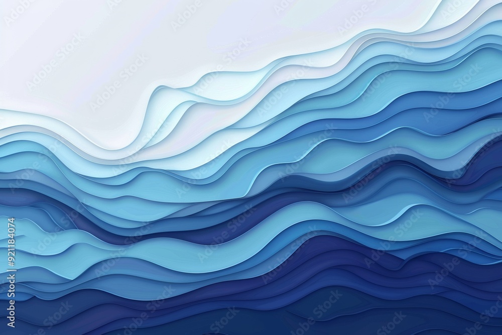 Abstract blue waves background with paper cut design Abstract blue waves background with paper cut design