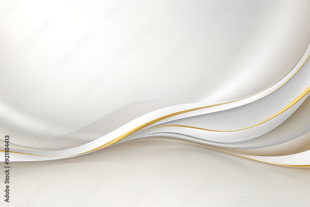 Abstract white and gold wavy background. Abstract white and gold wavy background.