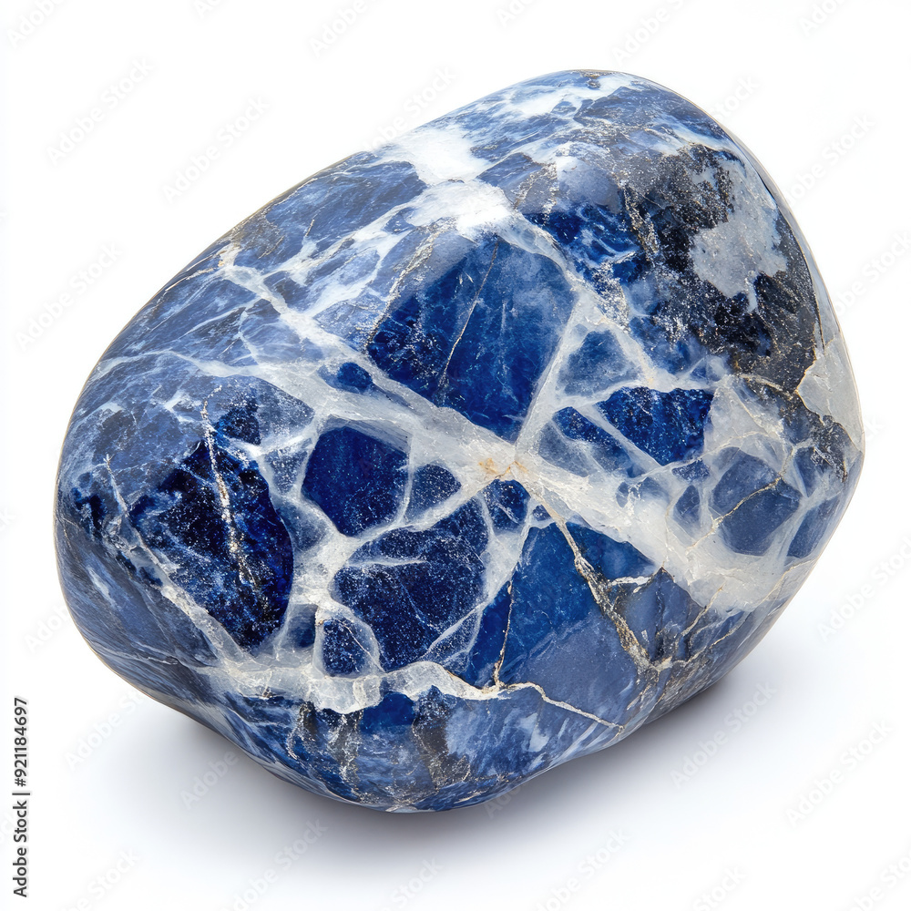Detailed Macro of Sodalite with Blue and White Patterns Detailed Macro of Sodalite with Blue and White Patterns