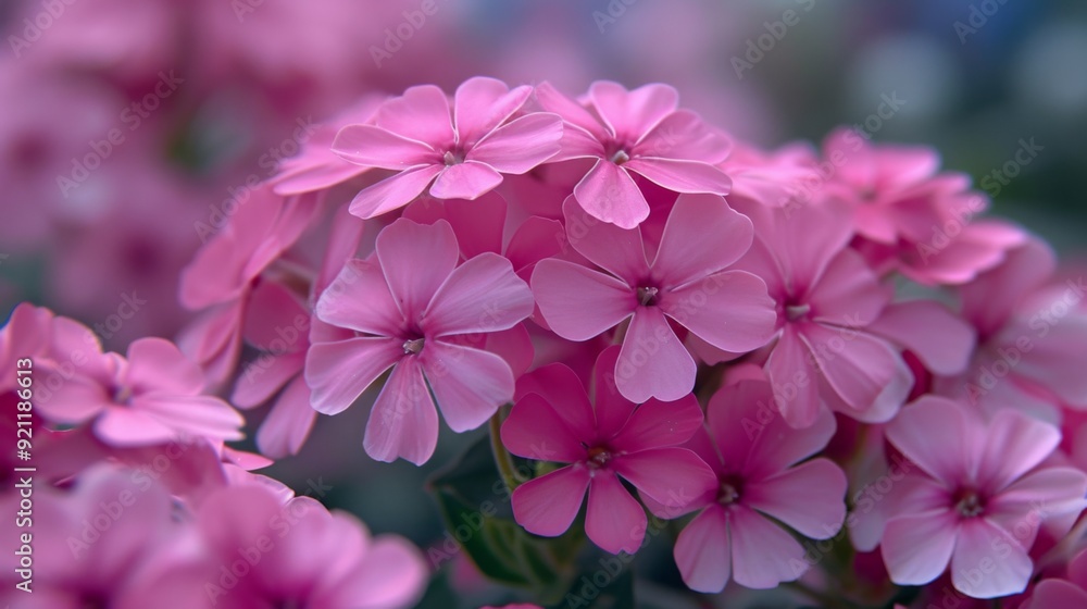 Cluster of pink spring flowers in full bloom Cluster of pink spring flowers in full bloom