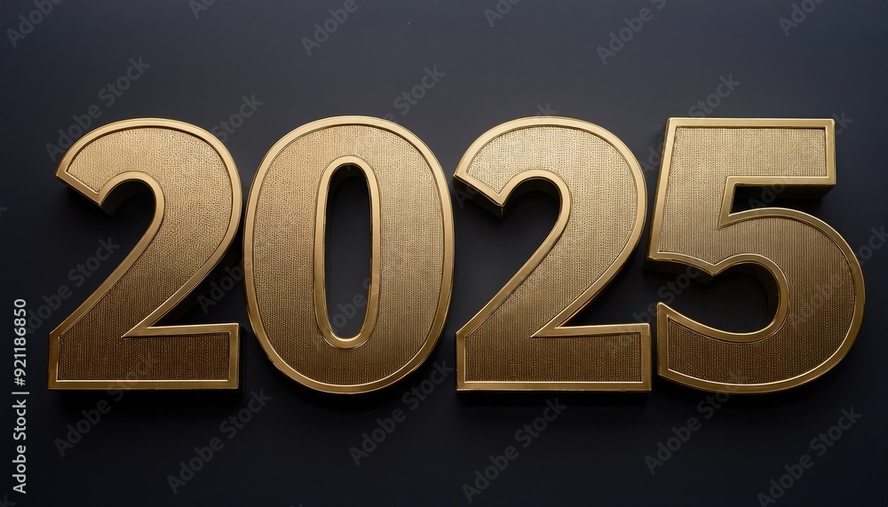 2025 shining metal gold text on black background 2025 shining metal gold text on black background
