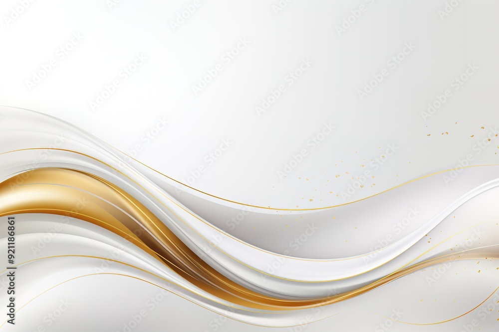 Abstract white and gold wavy background with copy space. Abstract white and gold wavy background with copy space.