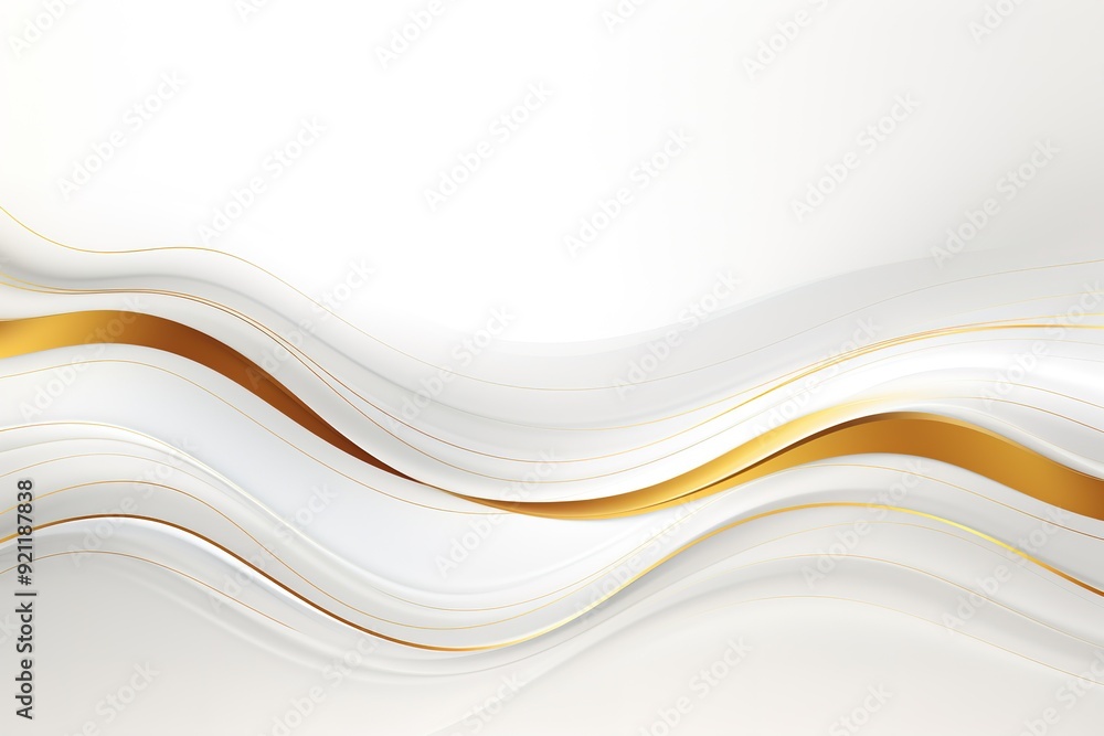 Abstract white and gold wavy background with copy space. Abstract white and gold wavy background with copy space.