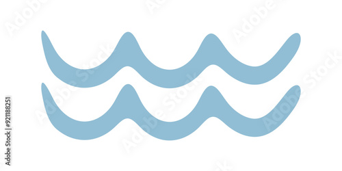 A blue wave with a white background. The wave is drawn in a wavy line. The blue color of the wave gives a sense of calmness and tranquility