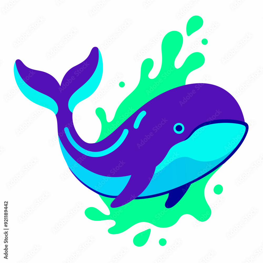 Fototapeta premium Whale logo design vector art Illustration
