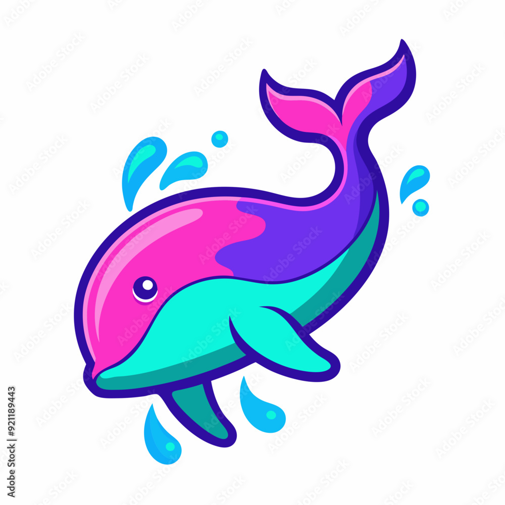 Obraz premium Whale logo design vector art Illustration