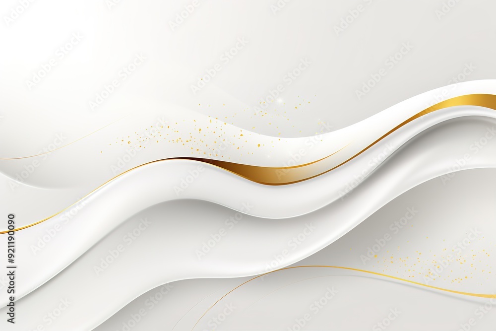 Abstract white and gold wavy background with glitter. Abstract white and gold wavy background with glitter.