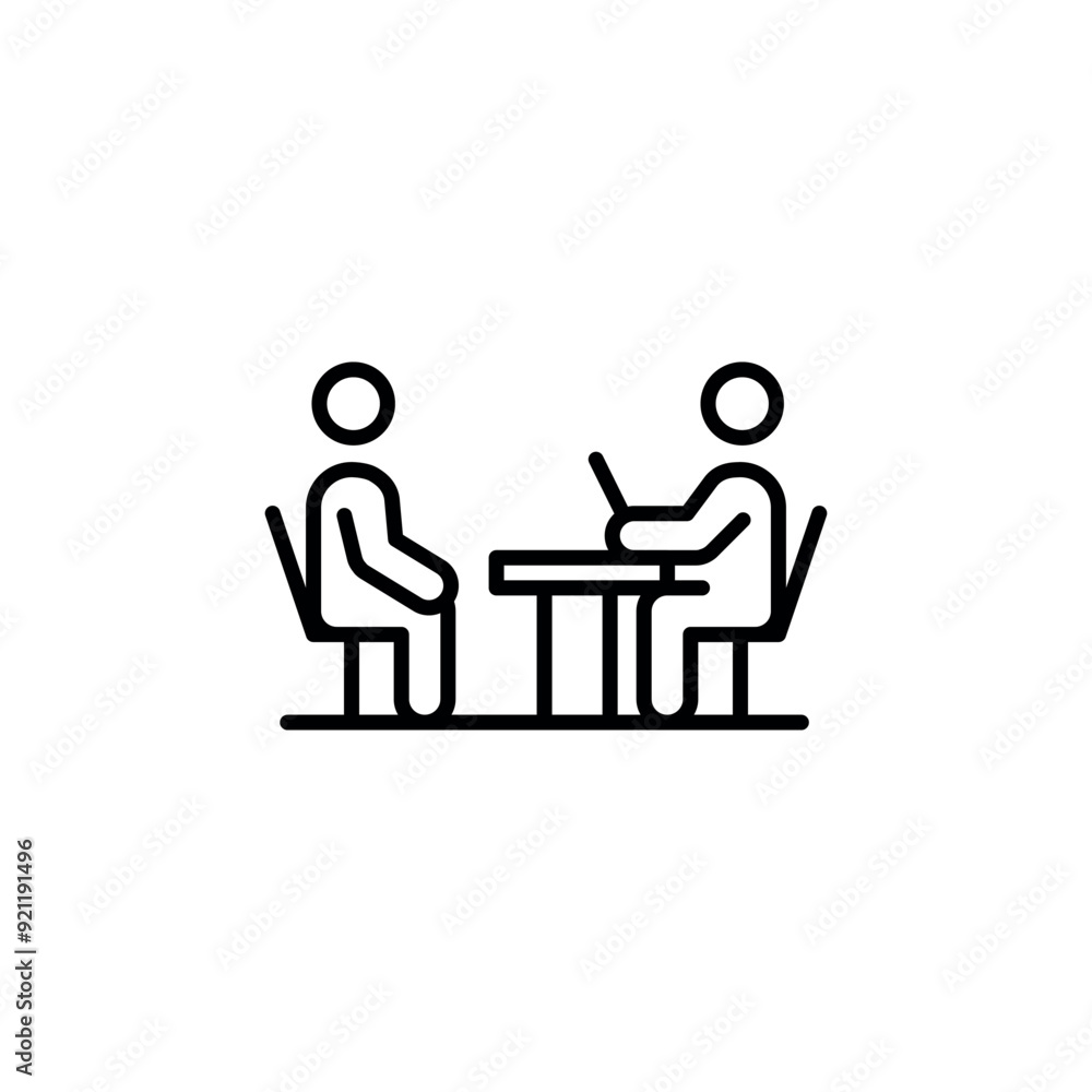Interview icon. Simple interview icon for social media, app, and web design. Vector illustration Interview icon. Simple interview icon for social media, app, and web design. Vector illustration