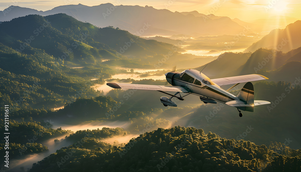 custom made wallpaper toronto digitalPrivate Small Airplane in Flight – A Sleek Aircraft Captured in Dynamic Motion Against the Sky. Power of Modern Aviation. Ideal for Travel, Adventure, and Aviation-Themed Campaigns.