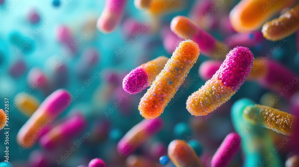 Colorful Bacteria Culture with Copy Space - Macro Close-up View of Vibrant Microorganisms Colorful Bacteria Culture with Copy Space - Macro Close-up View of Vibrant Microorganisms