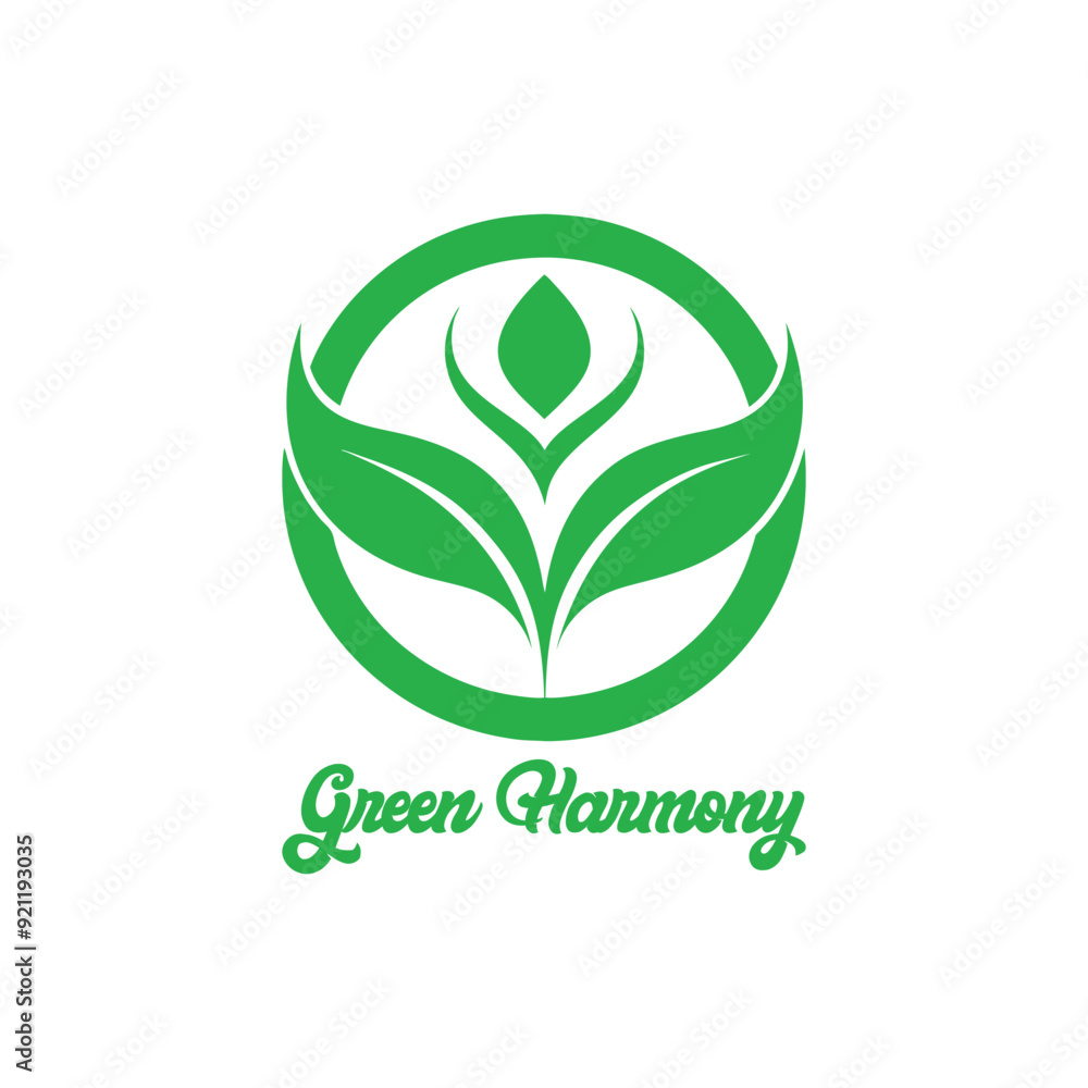 Green Harmony logo icon vector illustration for branding and design. Green Harmony logo icon vector illustration for branding and design.