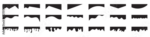 Header Divider and Border Design Set for Website and App. Black Borders for Website, Banner, App
