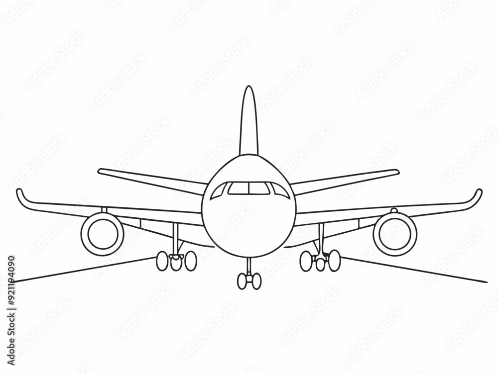 continuous single line drawing of big passenger aircraft, line art vector illustration
continuous single line drawing of big passenger aircraft, line art vector illustration