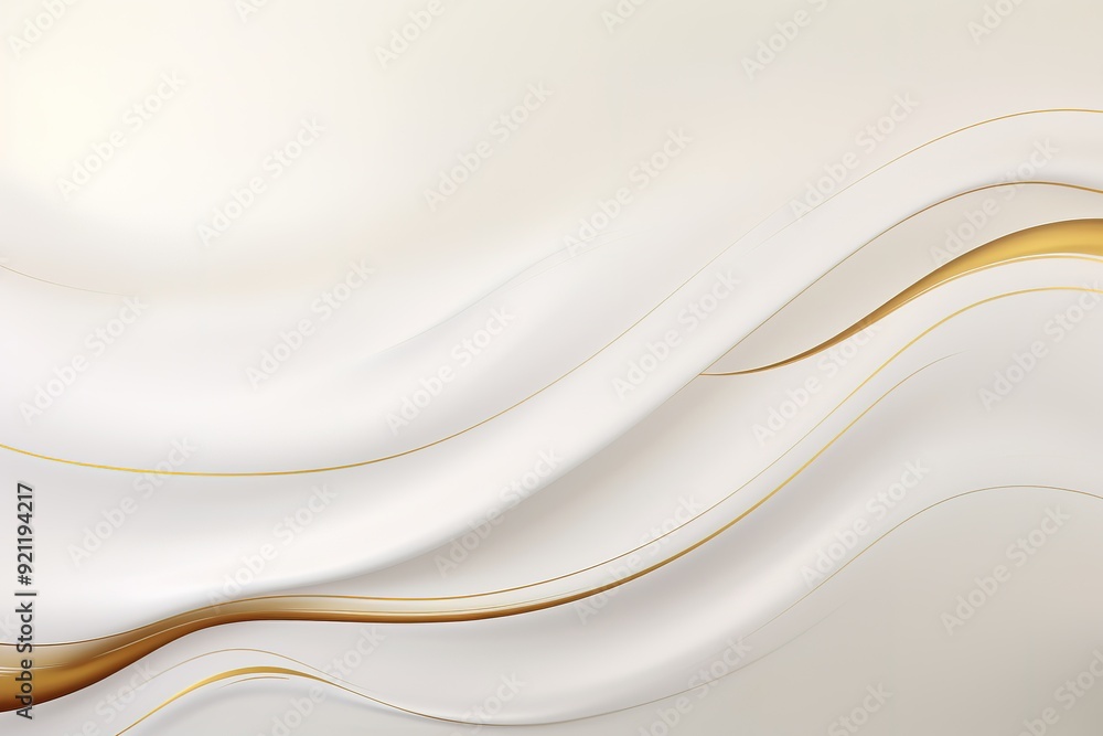 Abstract white background with elegant gold curves. Abstract white background with elegant gold curves.
