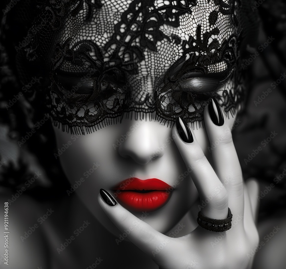 Marvel At The Intriguing Contrast Of A Woman s Bold Red Lips And The 