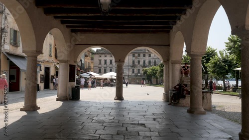 Orta San Giulio, lake Orta, Italy,2024,july,7th,arches of the Community Palace