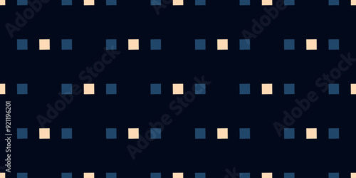 Small diamond shapes line pattern dark blue background trendy geometric border motif. Modern fashion fabric design textile swatch ladies dress, men's shirt allover print block. Minimal vector graphic.