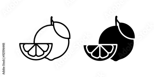 Orange icon set. Orange Fruit sign. for mobile concept and web design. vector illustration on white background