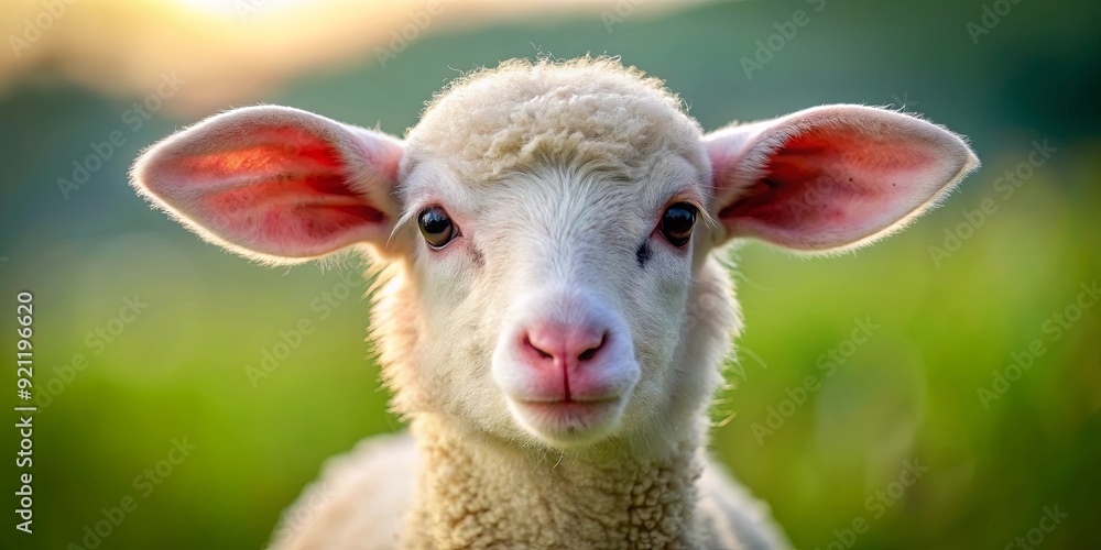 Close up of a lamb symbolizing sacrifice on the occasion of Eid al-Adha , Eid al-Adha, Islam, Celebration, Sacrifice, Religious Close up of a lamb symbolizing sacrifice on the occasion of Eid al-Adha , Eid al-Adha, Islam, Celebration, Sacrifice, Religious