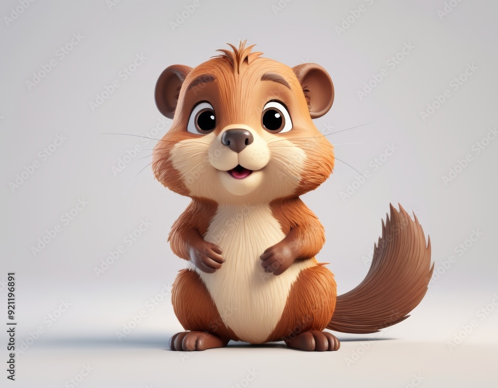 cute beaver on grey background 3d animals pictures for kids, good for print for clothing, stationery, books, children's products, Forest animal cute beaver on grey background 3d animals pictures for kids, good for print for clothing, stationery, books, children's products, Forest animal