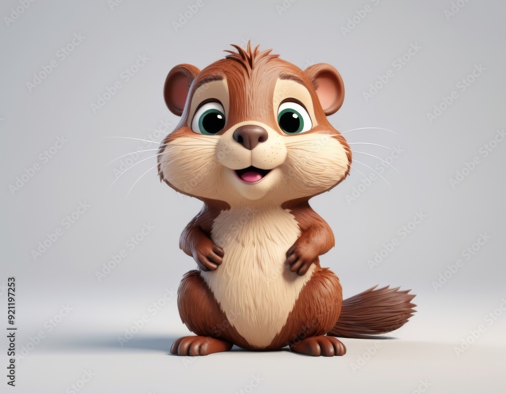 cute beaver on grey background 3d animals pictures for kids, good for print for clothing, stationery, books, children's products, Forest animal cute beaver on grey background 3d animals pictures for kids, good for print for clothing, stationery, books, children's products, Forest animal