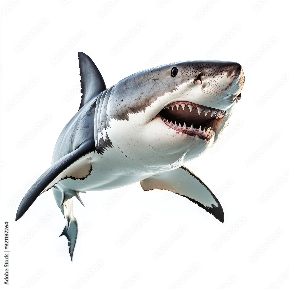 Close-Up Studio Image of a Great White Shark Close-Up Studio Image of a Great White Shark