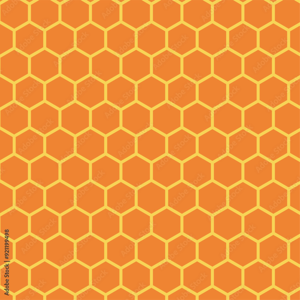 Honeycomb pattern vector illustration. Concept of honey and bees. Orange color hexagon honey comb pattern. Modern Colorful geometric trendy hexagons pattern design. Honeycomb pattern vector illustration. Concept of honey and bees. Orange color hexagon honey comb pattern. Modern Colorful geometric trendy hexagons pattern design.