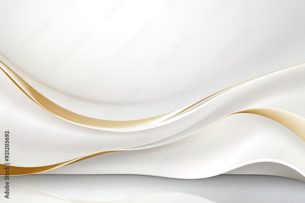 Abstract white background with golden lines. Abstract white background with golden lines.